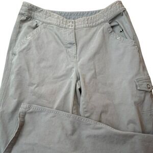 L.L. Bean Cargo Pants Womens 12 Gray Straight Leg Cotton Stretch Outdoor Utility